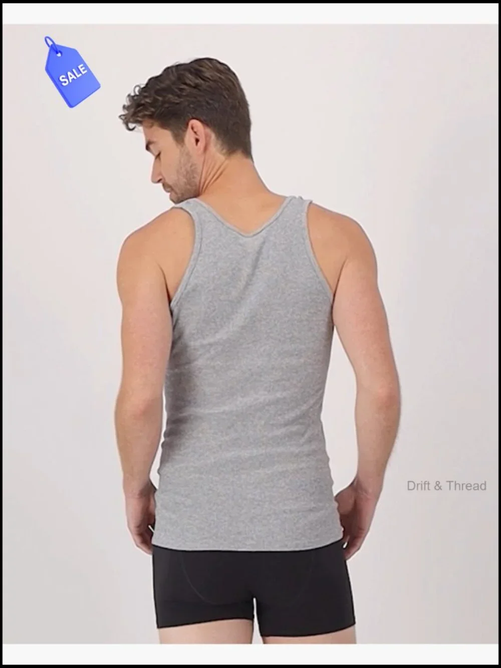 Men's Cotton Tank Undershirt 6-Pack, Breathable, Moisture-Wicking, Scoop Neck,